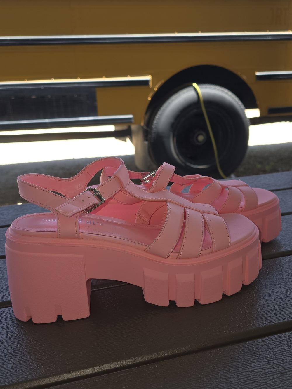 Madden Girl Chunky Platform Sandals in Bubblegum Pink - Picture 2 of 4